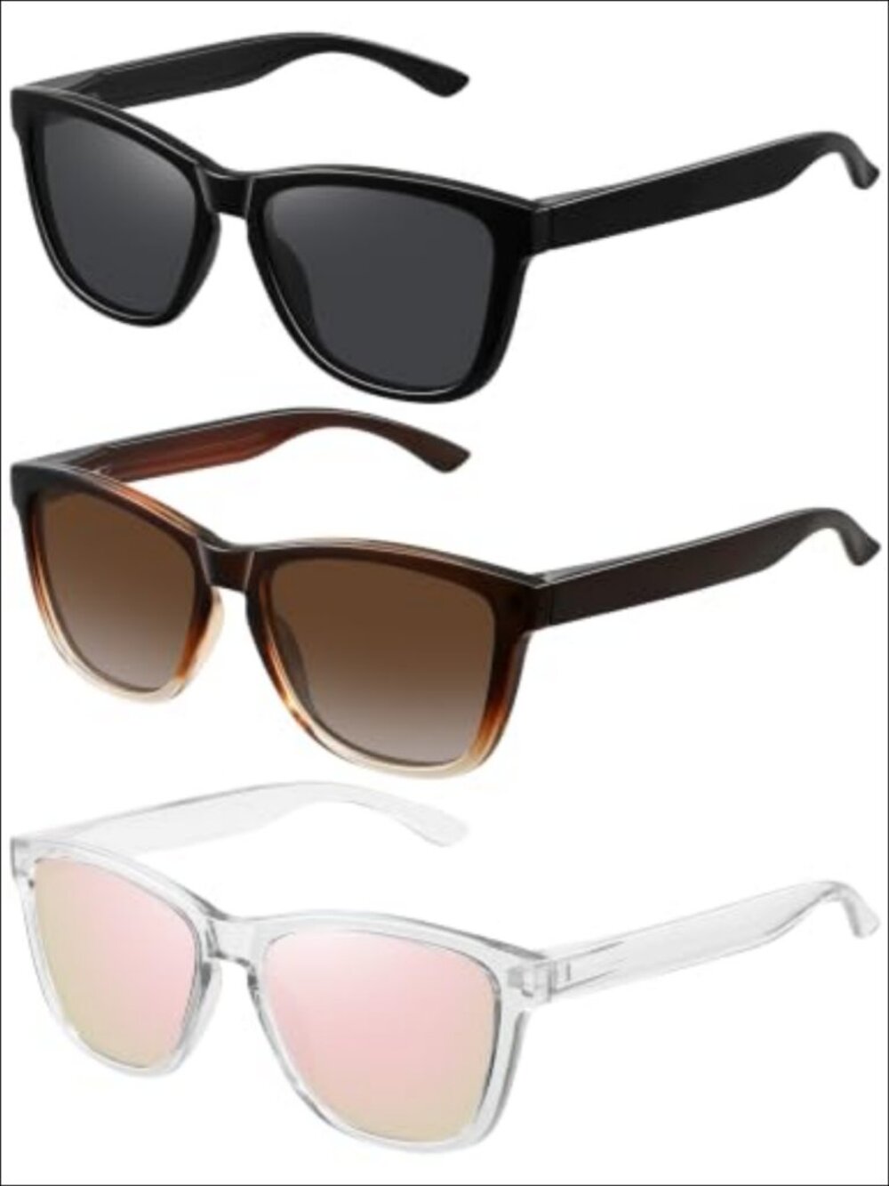MEETSUN Polarized UV400 Sunglasses Square Frame Anti-Glare Lightweight for